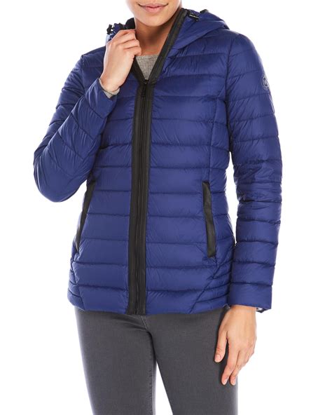 can packable down fill michael kors block cold|Michael Kors packable puffer coat.